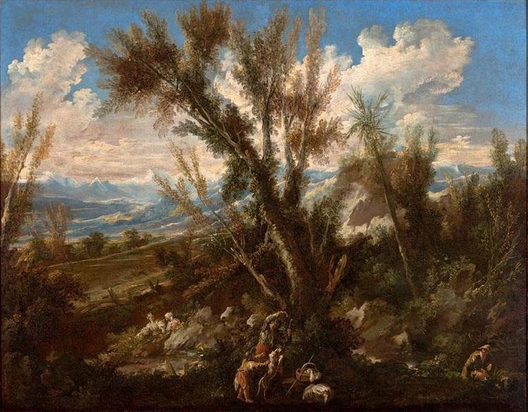 Alessandro Magnasco Landscape with Shepherds